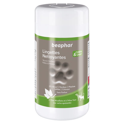 Lingettes pour Chat Yeux, Oreilles, Pattes et Pelage 100 lingettes