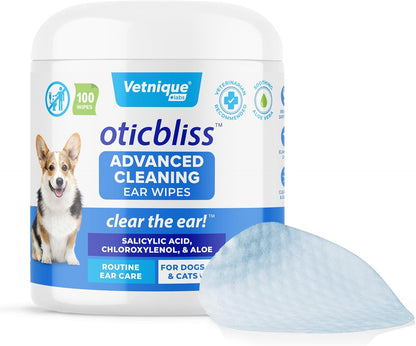 Lingettes pour Chat aloe Vera apaisant et de la Vitamine E, Oreille Propre x100