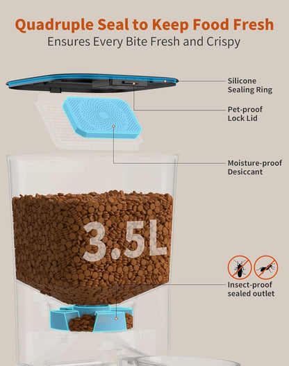 Distributeur Croquettes Chat 3.5L