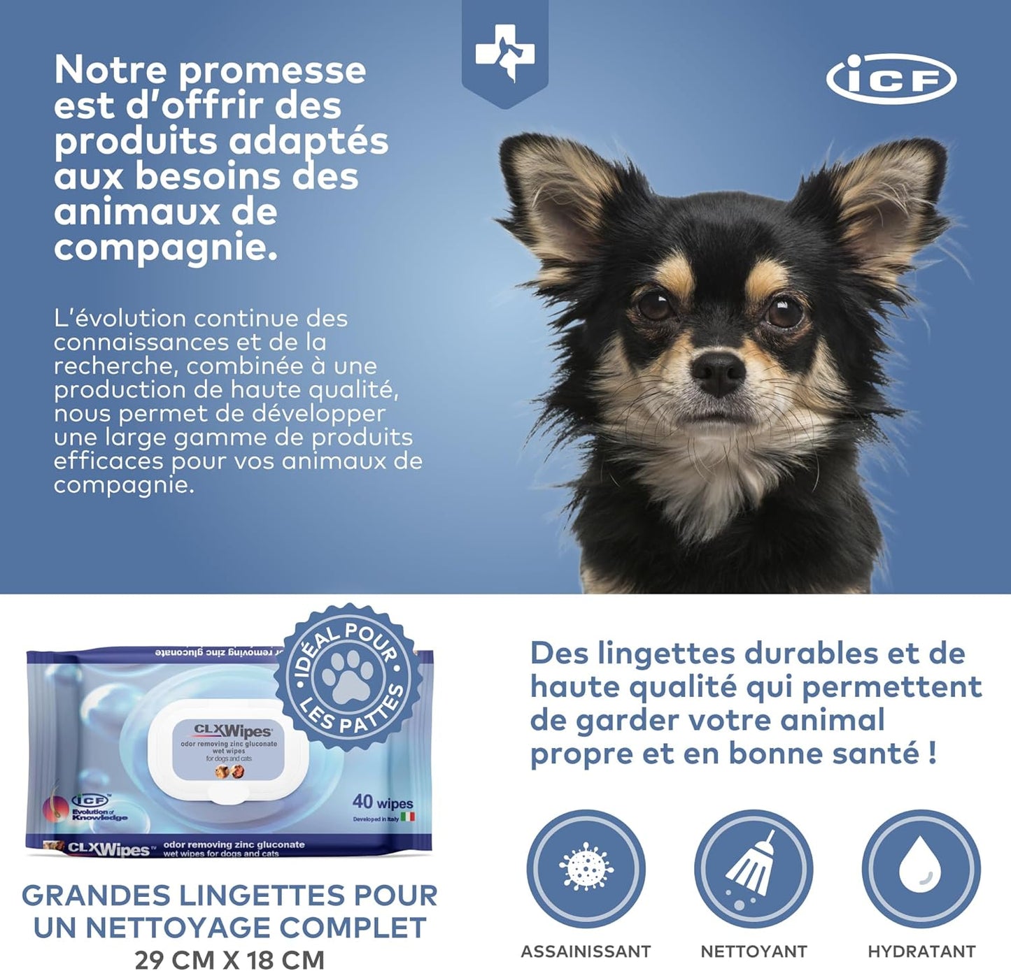 Lingettes pour Chat Assainissantes et Hydratantes x40