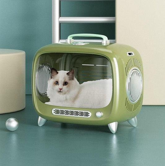 Caisse de Transport Chat 45L Vintage TV-🐈 Catgrip🐾🥰