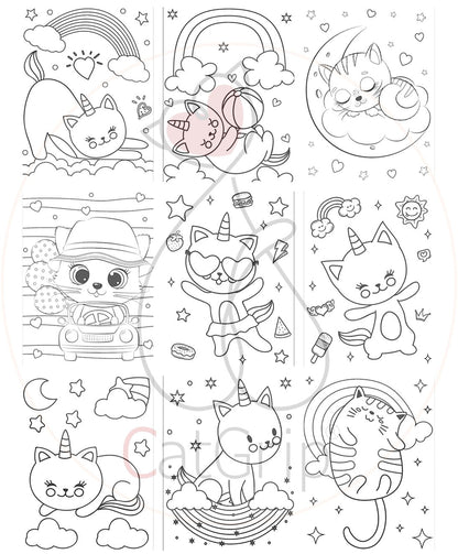 Licorne Chat Kawaii Licorne Dessin 50pages-🐈 Catgrip🐾🥰