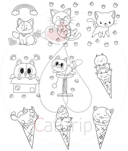 Licorne Chat Kawaii Licorne Dessin 50pages-🐈 Catgrip🐾🥰