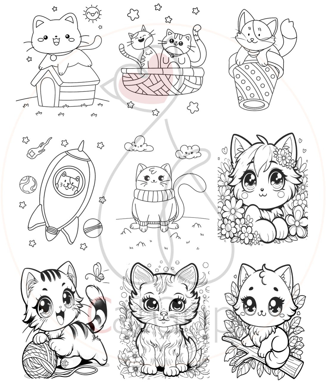 Licorne Chat Kawaii Licorne Dessin 50pages-🐈 Catgrip🐾🥰