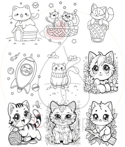 Licorne Chat Kawaii Licorne Dessin 50pages-🐈 Catgrip🐾🥰