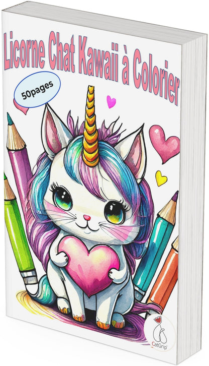 Licorne Chat Kawaii Licorne Dessin 50pages-🐈 Catgrip🐾🥰