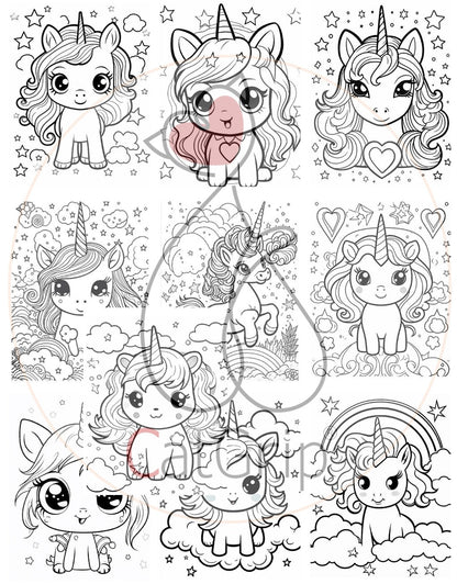 Licorne Kawaii Licorne Dessin 10pages-🐈 Catgrip🐾🥰